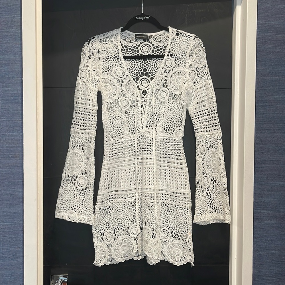 PrettyLittleThing eyelet beach coverup